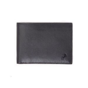 FIONTE RFID Black Men’s Genuine Leather Protected Billfold Bifold Wallet
